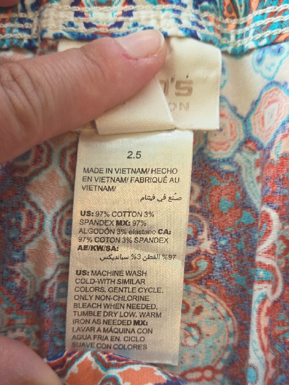 CAPRÌ PANTS SIZE 12 COLORFUL TIES ON CALF SIDES. - Picture 3 of 6